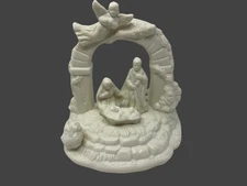 Nativity Musical Figurine Plays Silent Night Off White Bisque For Limited Space