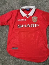 Manchester United Umbro 1999 Champions League Shirt ⚽Youths⚽  Original 