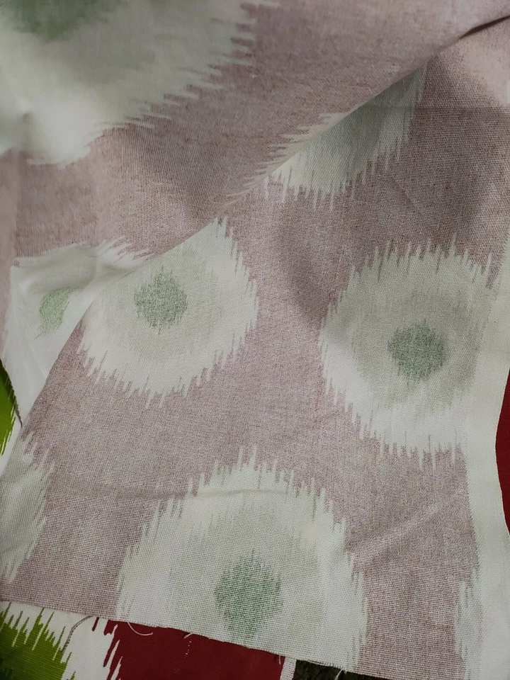 Ikat Domino Fabric Made In USA Premier Prints Pattern 108x56" Red Christmas 4yds - Image 3 of 4