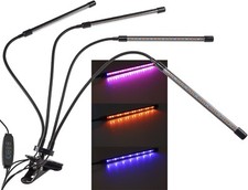 4-fach LED Pflanzenlampe Wachstumslampe Rot+Blau Klemmhalter Kabelfernbedienung