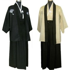 Mens Japanese Cardigan Kimono Dress Asian Cosplay Shirt Skirt Costume Retro Chic