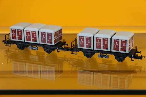 Trix 23941 Behältertragwagen (2-er Set) Von Haus zu Haus DB | Zustand: Neu