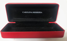 Carolina Herrera red leather hinged gift box Embossed on lid outside and printed