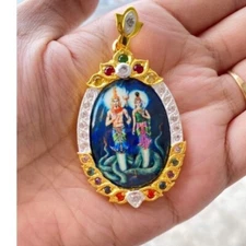 Deva Naga Srisuttho Medal Locket Pendant Deity Dragon Jewelry Thai Buddha Amulet