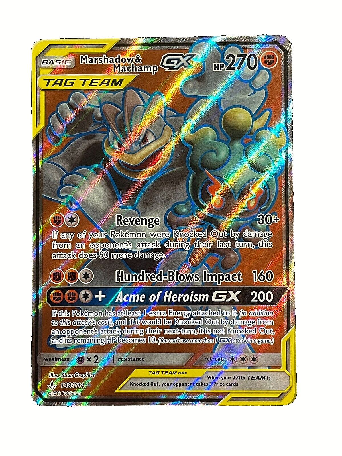 Marshadow & Machamp GX (Full Art) 198/214 Sm-Unbroken Bonds Holo  display picture 1
