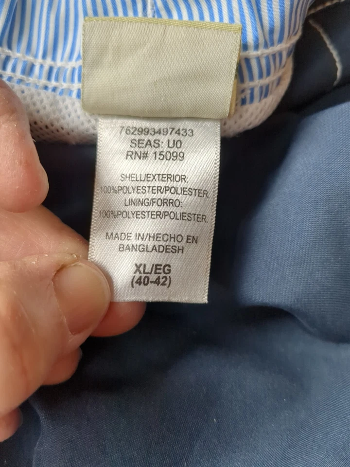 Trader Bay Men’s Board Shorts Swim Trunks Navy Blue Size XL Tie Front 15099 - Image 3 of 4