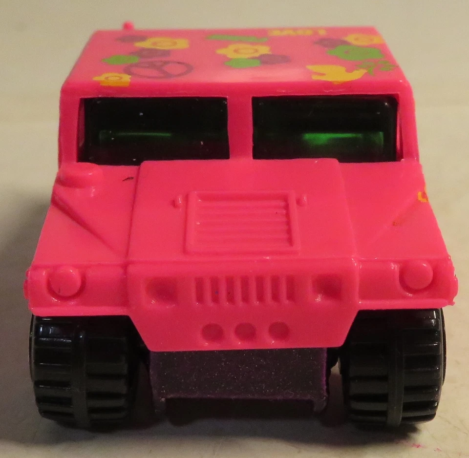Hot Wheels ярко-розовый Hummer 1991 игрушечный автомобиль Малайзия мир цветы любовь грузовик - Изображение 4 из 4