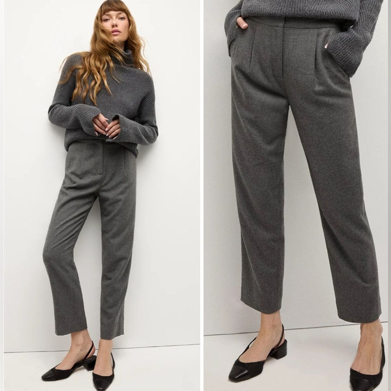 RRP US$478 Veronica Beard Netta suiting dress pants in heather grey NWT US0 XS