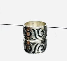 Vintage Estate Southwest Style Thick Sterling Silver Swirl Wave Design Ring Sz 7