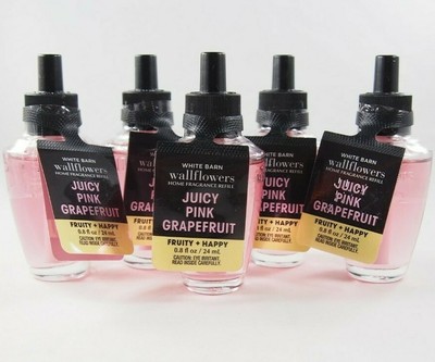(5) Bath & Body Works Juicy Pink Grapefruit Fruity + Happy Refill Bulb 0.8oz New
