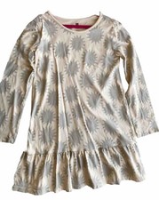Tea Collection Estrella Dress Cream With Sparkly Silver Stars Size 12 EUC