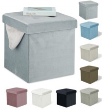 Puff Pouf Contenitore Quadrato velluto Panca Baule 38X38cm Trapuntato