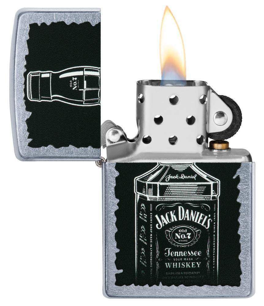 Zippo Windproof Street Chrome Lighter With Jack Daniels Bottle