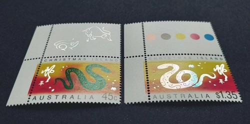 2001 Christmas Island Zodiac Animal Lunar Year Snake 2v Stamps 圣诞岛生肖蛇年邮票 (Lot D) - Picture 2 of 3