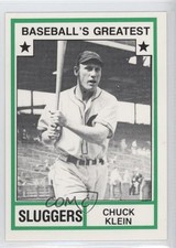 1982 Baseball's Greatest Sluggers White Back Chuck Klein (Has MLB Logo) HOF 1i7