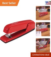 Elegant Metal Stapler - 30 Sheets, Jam-Free Operation, Stylish Rio Red Finish