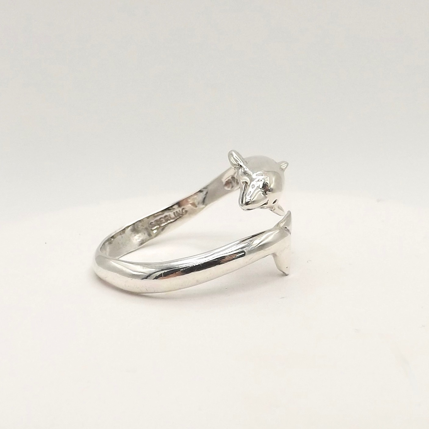 Sterling Silver Dolphin Wrap Around Ring Adjustab… - image 7