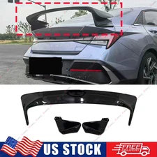 Tape-On For Hyundai Elantra 2021-2026 GT-Style Gloss Blk Rear Trunk Spoiler Wing