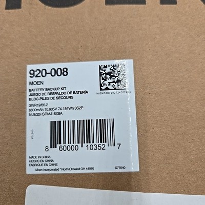 Moen 920-008 Battery Backup Kit for Flo Smart Water Monitor and Shutoff