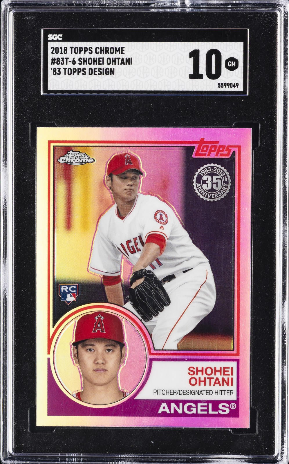 2018 TOPPS CHROME '83 TOPPS DESIGN #83T-6 SHOHEI OHTANI ROOKIE RC SGC 10