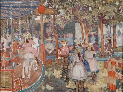 Maurice Brazil Prendergast : Merry-Go-Round : Carousel Scene Art Print   11x17