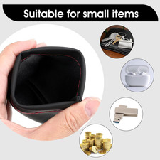 4Pcs Earphone Pouch Leather Headphone Storage Bag, Universal Snap Closure Pou...
