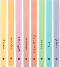 DIVERSEBEE Bible Highlighters with Soft Chisel Tip, 8 Pack Assorted Colors Pens