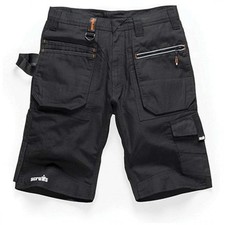 Scruffs Black Ripstop Trade Shorts -Slim Fit - Cargo - Lightweight Trade Holster