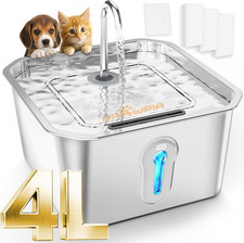 4L Large Cat Water Fountain for Multiple Cats Pet Water Fountain for Drinking Wa