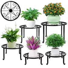 Metal Plant Stand Heavy Duty round Iron Plant Stands for Indoor/Outdoor 5-Pack (