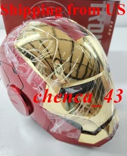 US Now!!! Gold Iron Man Mask AUTOKING MK5 Helmet 1:1 Wearable Voice-control Gift
