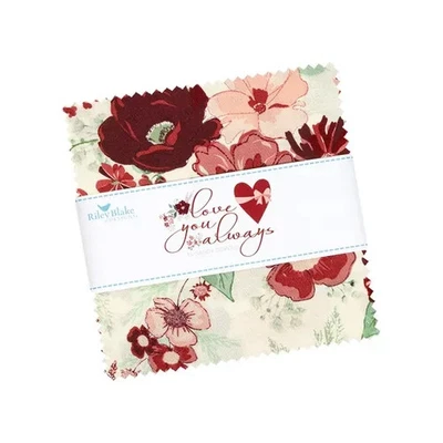 Charm Pack 5" Stacker 42pc Riley Blake "Love You Always" by Sandy Gervais