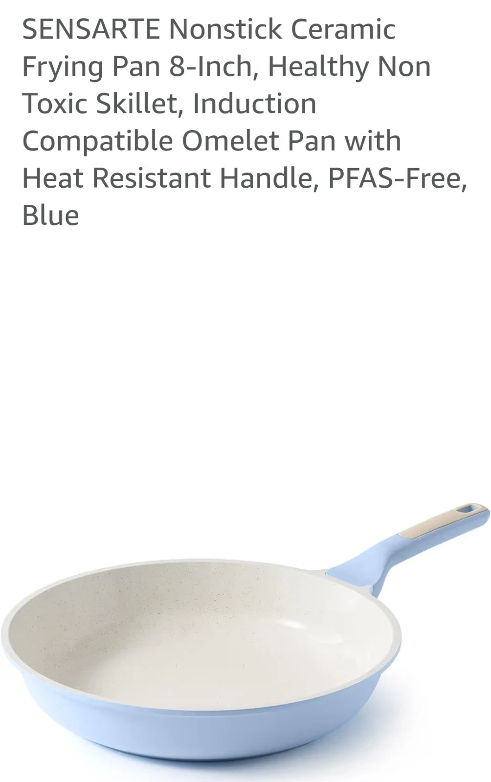 SENSARTE Nonstick Ceramic Frying Pan Skillet, 8-Inch Omelet Pan, Healthy Non