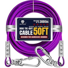 50ft Dog Tie Out Run Cable for Dogs Up to 300lbs, Long Chains Training Tether...