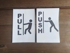 Push Pull Door Sign Stickers | 10 Pack or Mixed 5+5 Office Door Decal |10cm*15cm