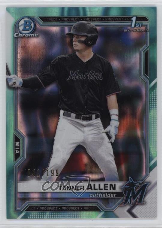 2021 Bowman Draft Chrome Aqua Lava Refractor 41/199 Tanner Allen #BDC-165 12ui