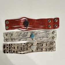 Adjustable Leather Wrap Bracelets, Snap Closure, Druzy Teardrop Stones, Multi-C  