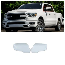 For 2019-2025 Dodge Ram 1500 Mirror COVERS W/Turn Signal Painted BRIGHT WHITE