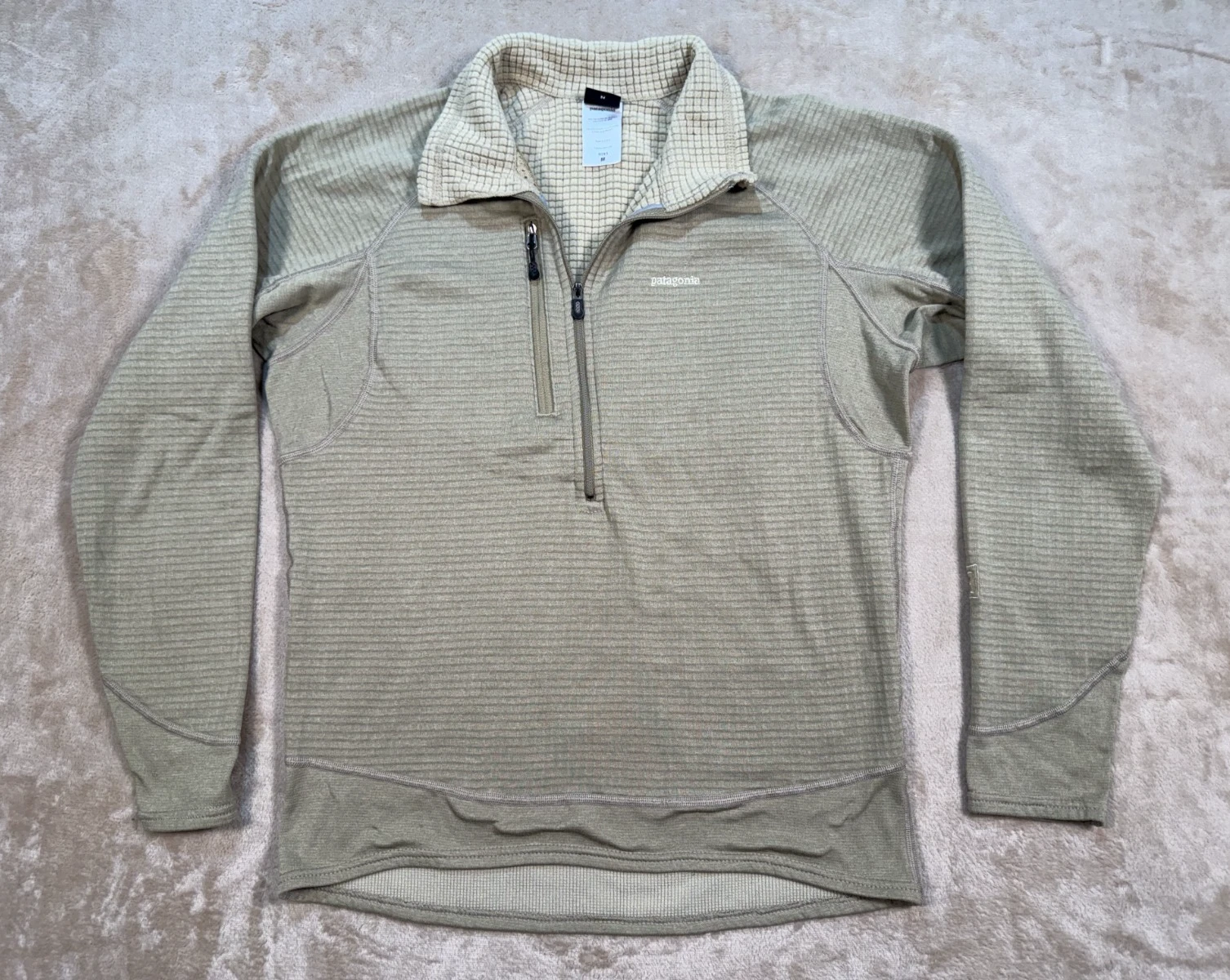 Patagonia Men's R1 Flash Pullover Beige Size M STY40104