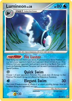 Lumineon - 4/100 - Pokemon Stormfront Holo Card MP