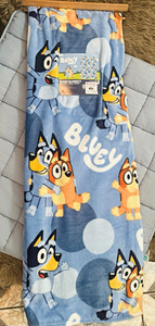 Bluey Plush Throw Blanket Blue Bluey & Bingo Cartoon Print 40x60 Kids