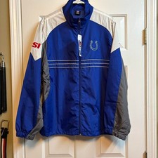 NFL Indianapolis Colts Team Apparel Reebok Zip Up Lightweight Jacket LARGE NEW