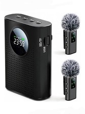 S67 18W Voice Amplifier  2 Wireless Lavalier Microphones Bluetooth USB 2000mAh
