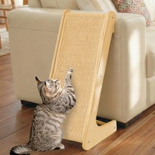 L Shape Cat Scratcher, Sisal Kitty Scratching Ramp, Vertical Scratch Pad for ...