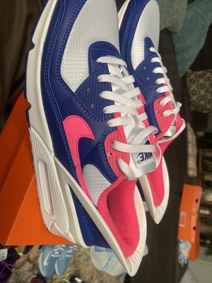 Nike Air Max 90 Flyease Shoes Hyper Pink Deep Royal Blue Size 10  (CU0814-101) | eBay