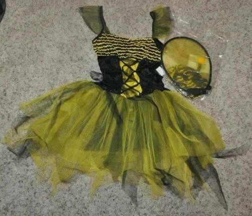 Disfraz de Abejorro Halloween OS Amarillo Negro Vestido Alas 5 Piezas Junior Adolescente Foto 2 de 4