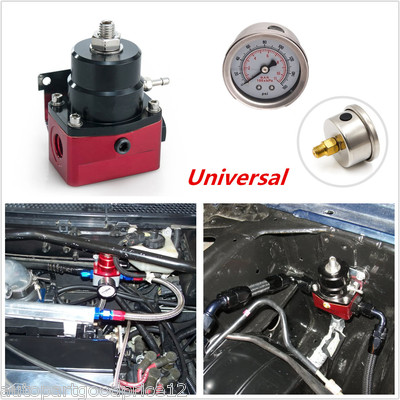 Universal Adjustable Fuel Pressure Regulator KIT 160psi Gauge AN 6 Fitting