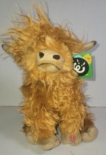 Living Nature Plush Highland Cow 12” Stuffed Animal Toy No Sound