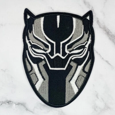 MARKENLOS Black Panther Maske Patch Aufnäher Bügelbild Flicken Applikation Marvel Comics