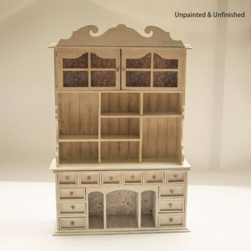 Puppenhaus Miniaturen Möbel Vintage Schrank im Maßstab 1:12 unvollendet Handarbeit MV